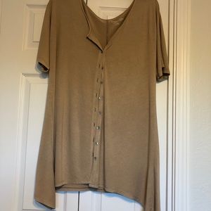Beige Short Sleeve Flyaway